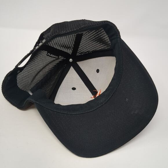 Richardson Snapback Trucker Hat Black One Size Adjustable Embroidered Mesh Back - Picture 7 of 10